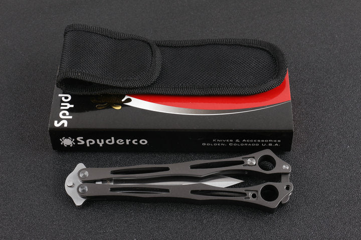 Legless butterfly knife with straight blade