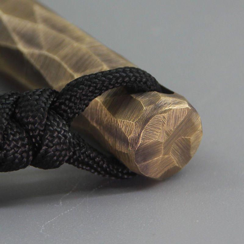 Retro Brass EDC Tool with Hand-polished Stone Pits on The Surface