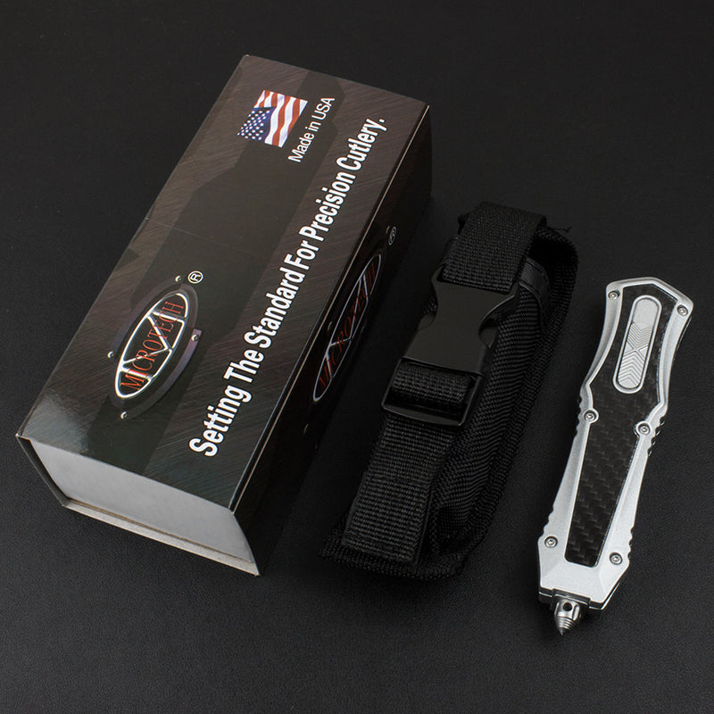 Carbon Fiber Handle Straight Switchblade