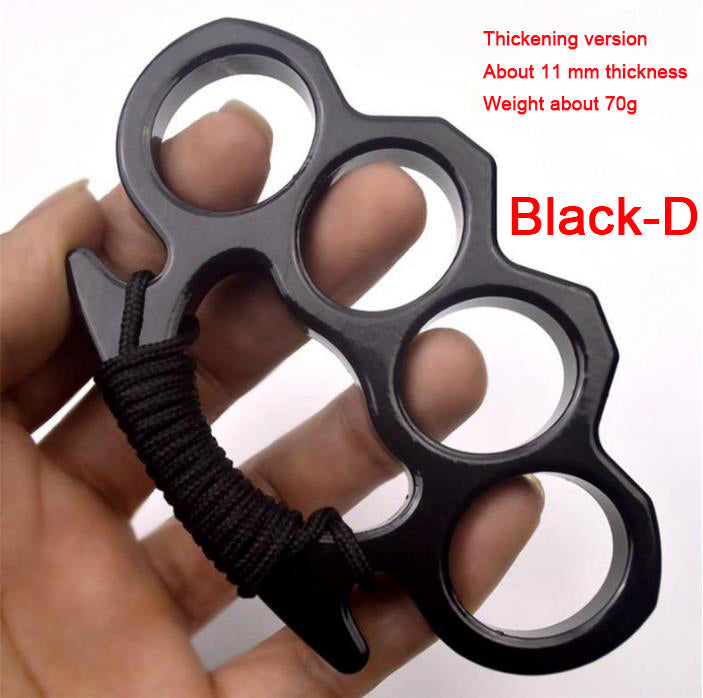 Thickened Metal Brass Knuckles Duster Four Fingers Fist Buckle Camping Broken Window Defense Boxing Finger Ring Life-saving EDC Tools