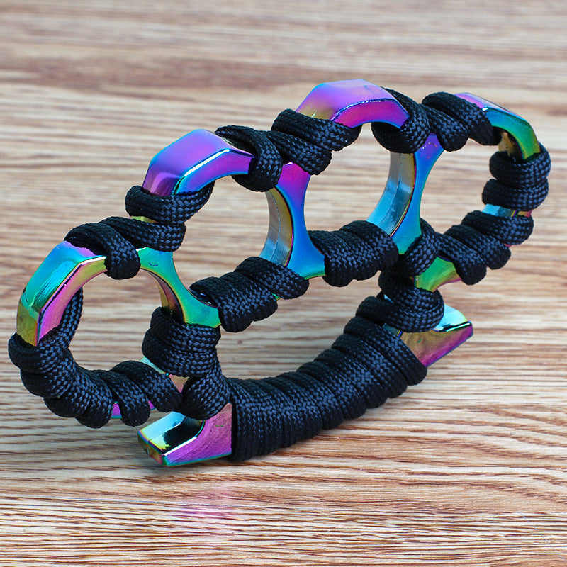 Dazzle Colorful Thickened Metal Knuckle Duster Finger Clasp Defense Boxing Broken Window Tool Boxing Guards