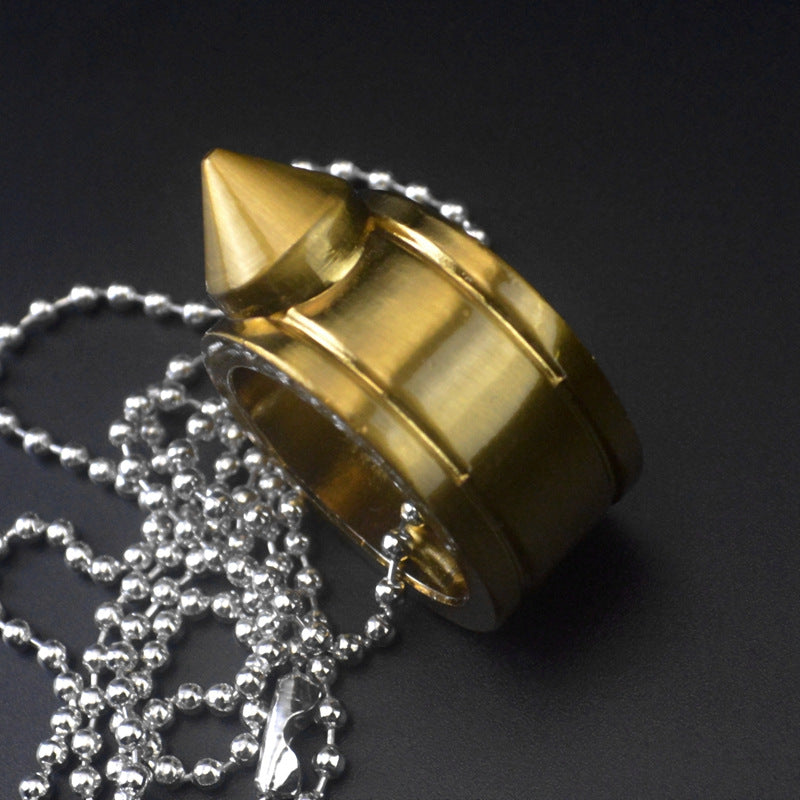 Knuckle duster defense ring ring broken window survival hammer one finger buckle safety life saving pendant pocket EDC tools