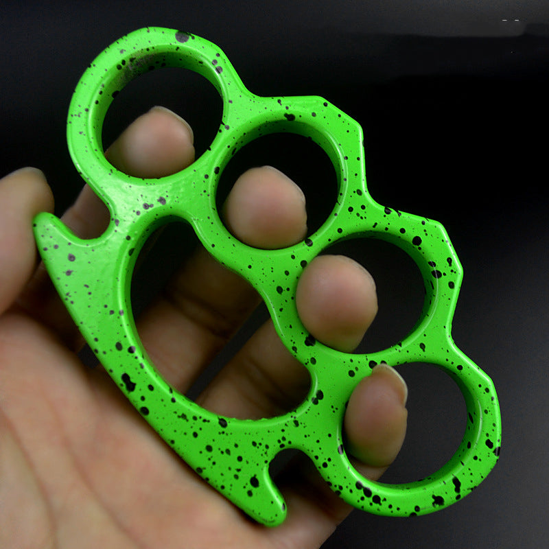 Outdoor Metal Brass Knuckles Duster Four Fingers Fist Buckle Camping Security Defense Boxing Finger Ring Life-saving Broken Window EDC Tools