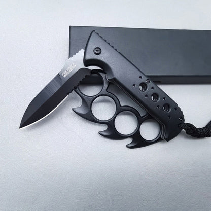 Cool Hot Wheels Tiger Finger Folding Outdoor Survival Knife Four-Finger Knuckle Ring Finger Guard High Hardness Sharp Stainless Steel Tool
