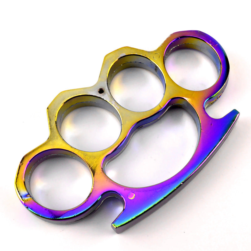 Beautiful Color Metal Brass Knuckle Duster Thickened Four Finger Tiger Fist Buckle Outdoor Camping Safety Defense Pocket EDC Tool