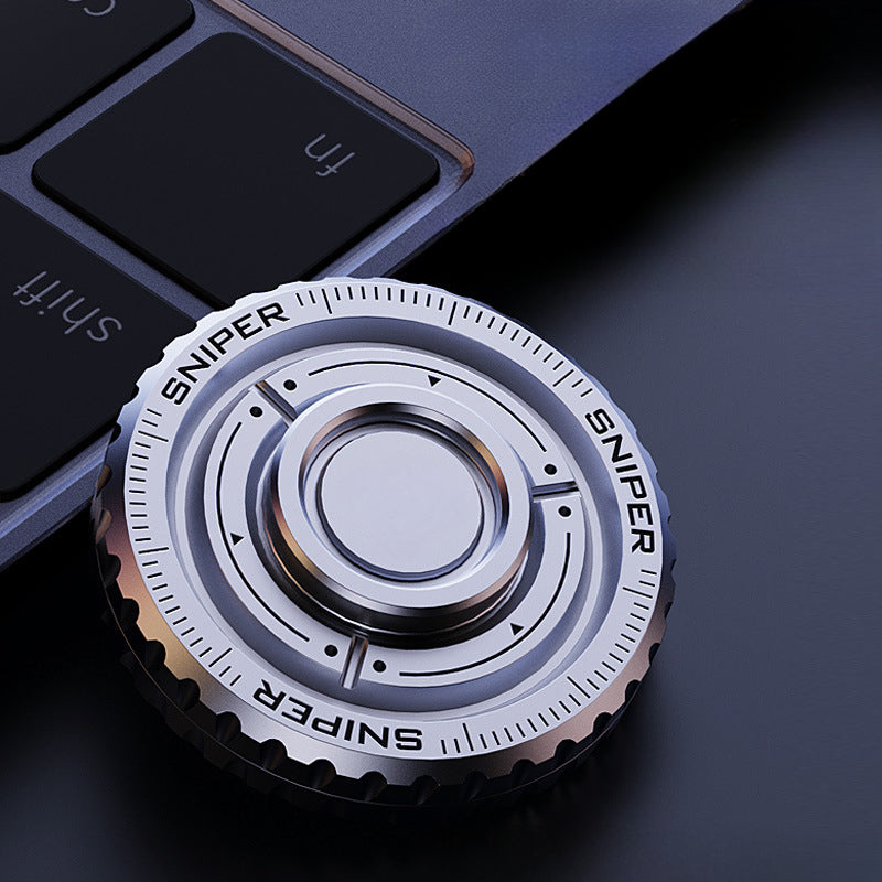 Silver and Black Gyro Decompression Edc Toy