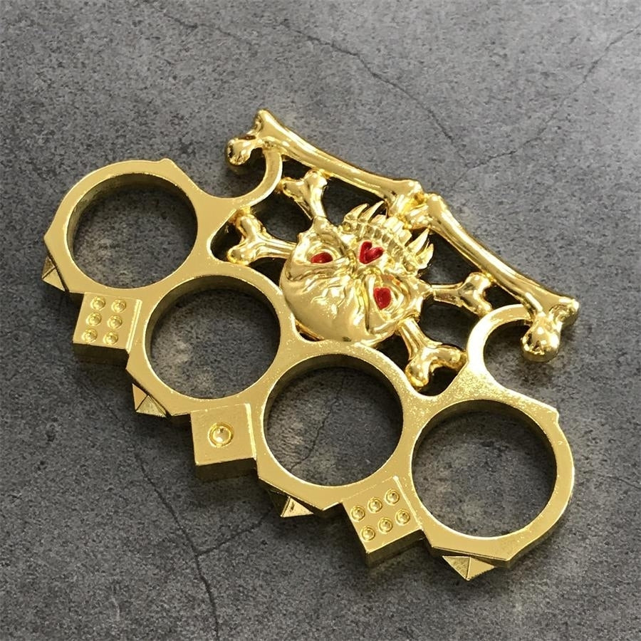 Dice Skull Brass Knuckle Duster Broken Window EDC Tool