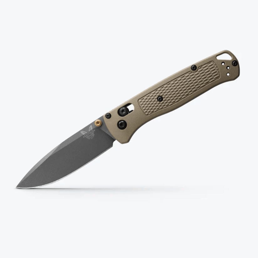 Benchmade Bugout 535GRY-1 – 3.24" Gray Cerakote CPM-S30V Blade, Ranger Green Grivory Handle, Ultra-Light EDC Knife
