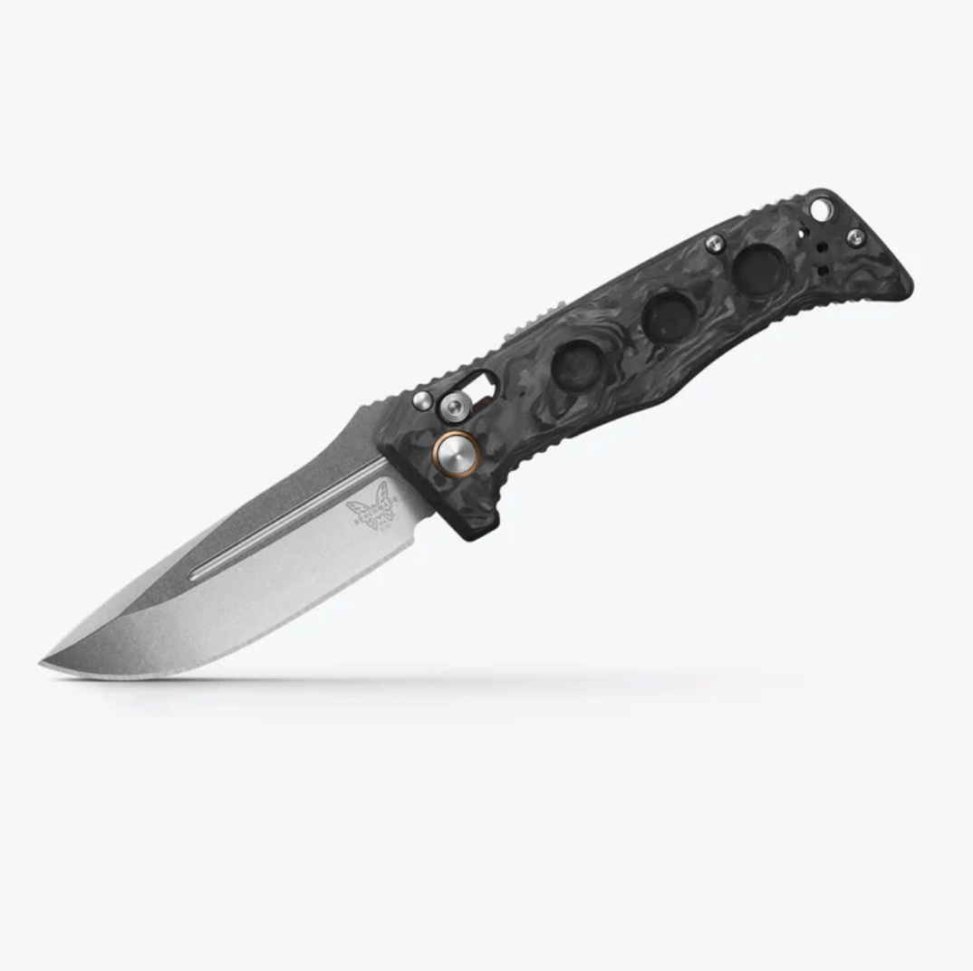 Benchmade Mini Auto Adamas 2730-03 – 3.25" CPM-MagnaCut Blade, Marbled Carbon Fiber, Auto-AXIS Lock