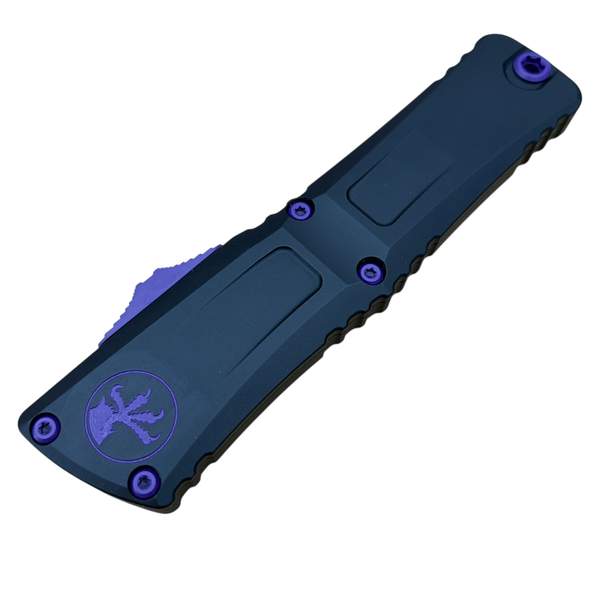 Microtech Combat Troodon Gen III T/E OTF – 4.02″ M390 Blade, Black Aluminum Handle, Purple Hardware