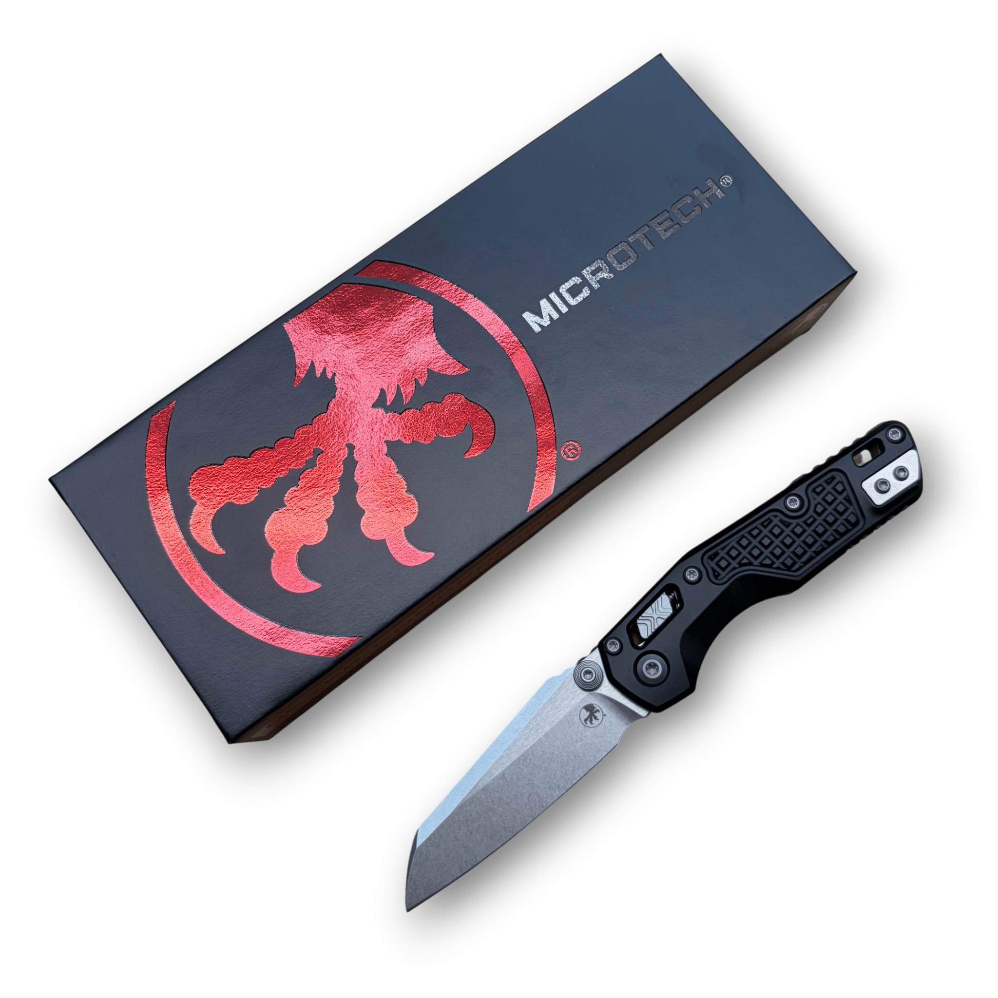 Microtech MSI Mini Folding Knife – Frag Aluminum Handle Stonewash Blade - 210M-10 FR