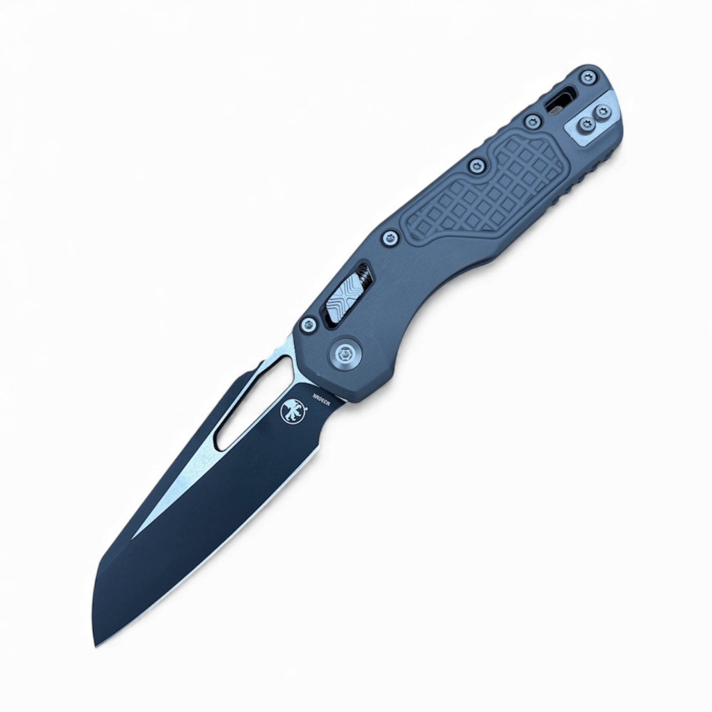 Microtech MSI S/E Manual Folder – M390MK Blade, Natural Clear Frag Aluminum Handle