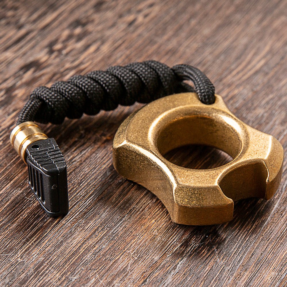 Full Brass Wasteland Style Stonewash Bottle Opener Brass Knuckles - Cakra EDC Gadgets