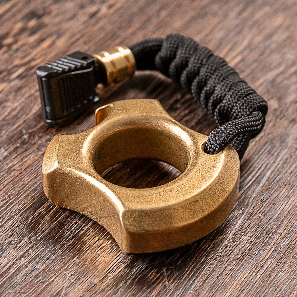 Full Brass Wasteland Style Stonewash Bottle Opener Brass Knuckles - Cakra EDC Gadgets