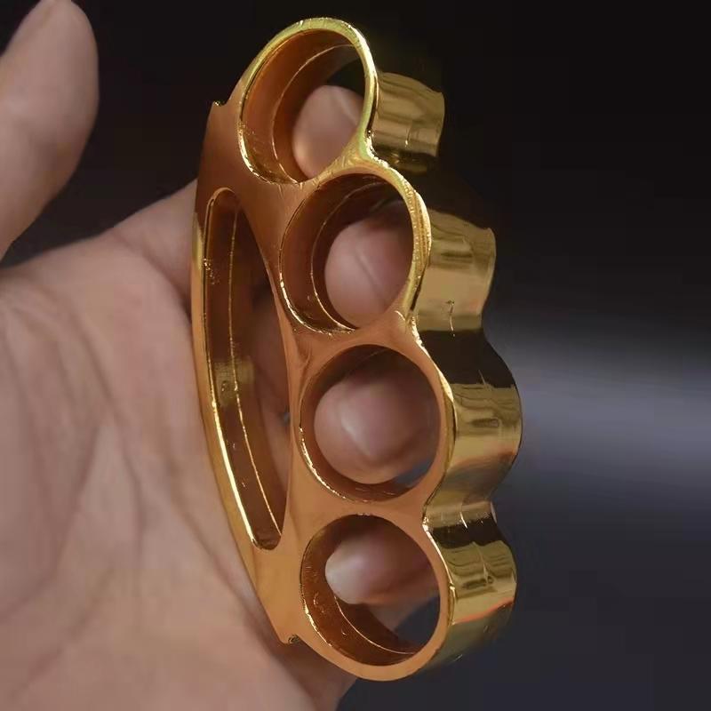 Mini portable metal brass knuckles duster boxing training fitness combat window breaker outdoor safety and defense EDC tools