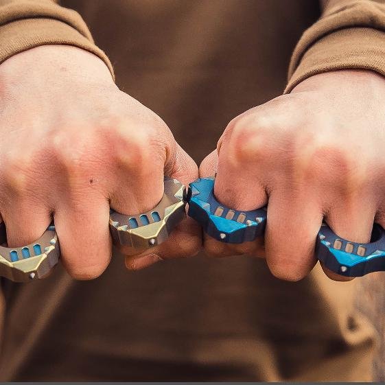 Titanium EDC Brass Knuckles Paperweight - Cakra EDC Gadgets