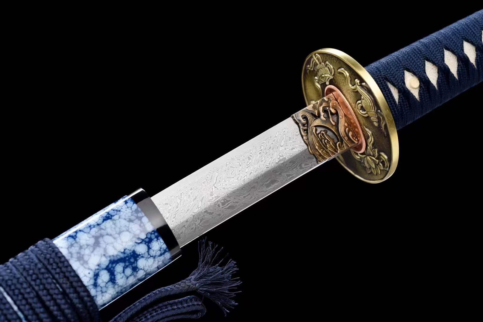 BoxKatana Damascus Samurai Katana [Auspicious Cloud Fighting Sword]