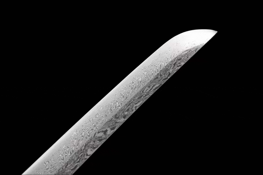 BoxKatana Damascus Samurai Katana [Silver Dragon Fighting Sword]
