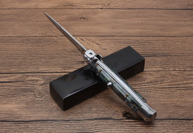 9-inch AKC switchblade with bayonet blade
