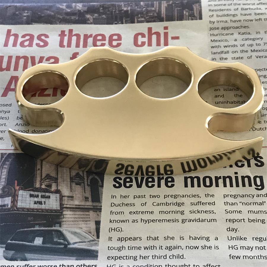 Finely Polished Brass Knuckle Duster Self-defense EDC Tool