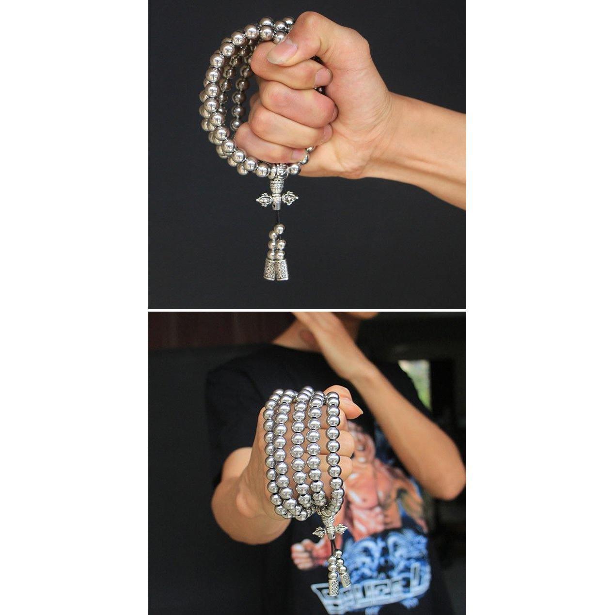 Full Stainless Steel Buddism Mala Self Defense Necklace EDC Defense Tool - Cakra EDC Gadgets