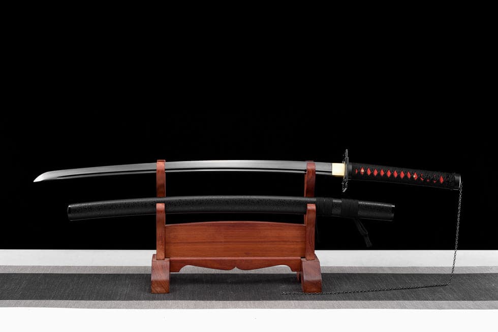 boxkatana Hand Forged Anime Bleach Ichigo Bankai Sword Tensa Zangetsu Hand Polished  Spring Steel Black Blade