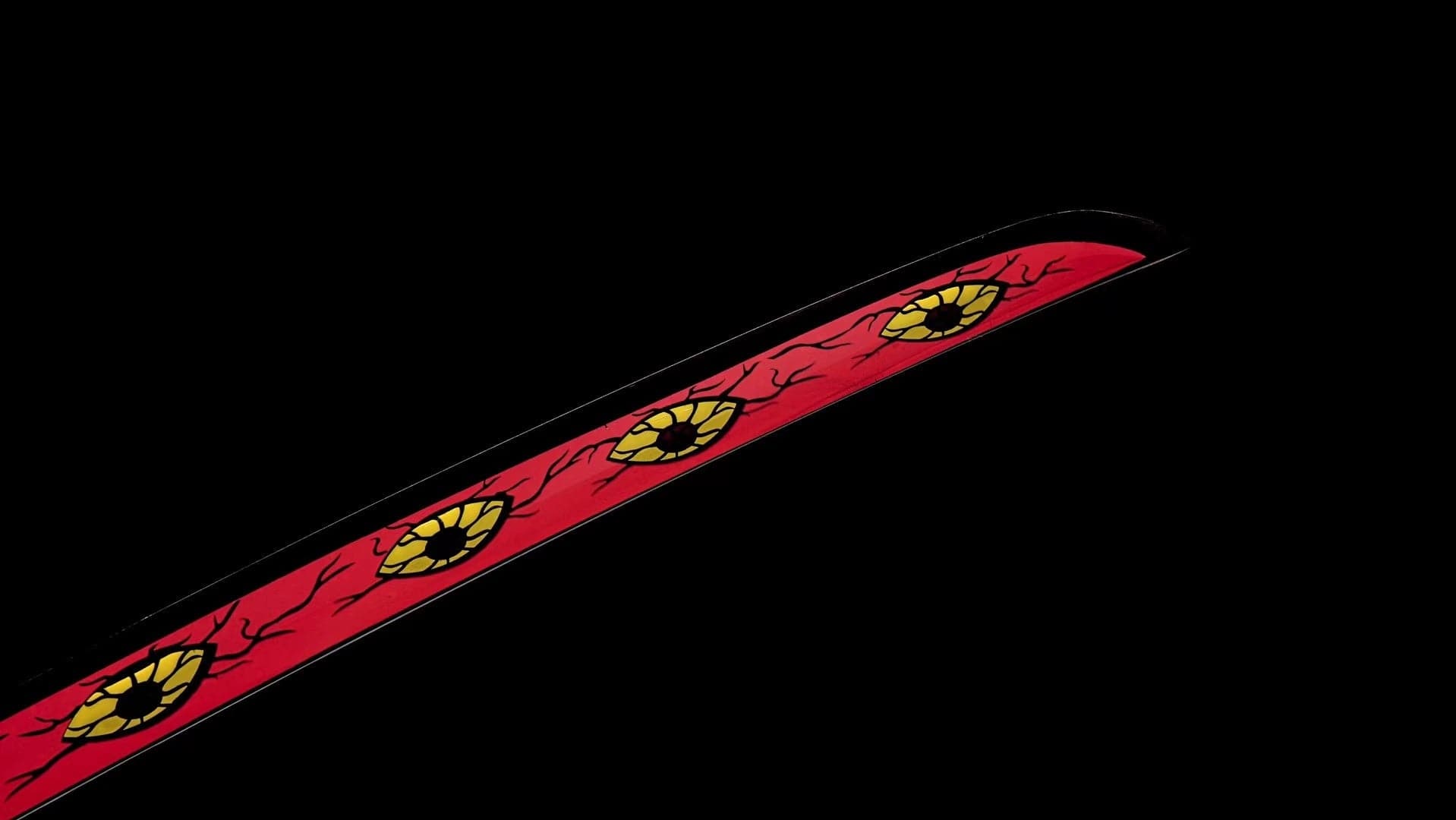 boxkatana Hand Forged Anime Katana Demon Slayer Kokushibo 1045 Carbon steel Red Blade