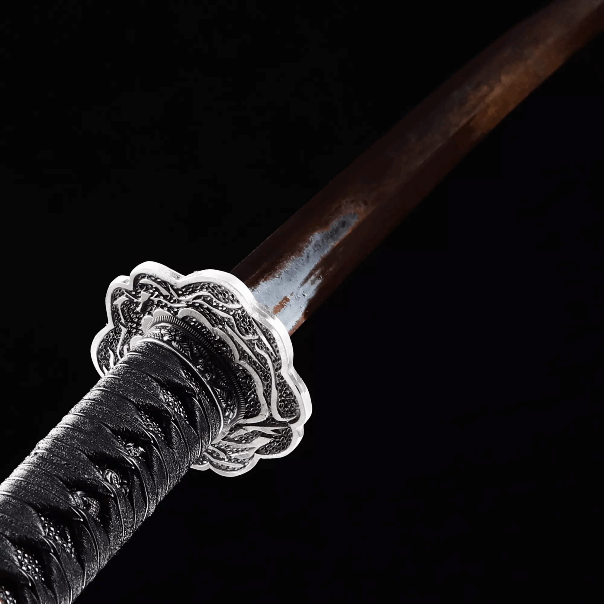 boxkatana Hand Forged Anime Katana Sekiro: Shadows Die Twice Undead Cut High Manganese Steel Red Blade
