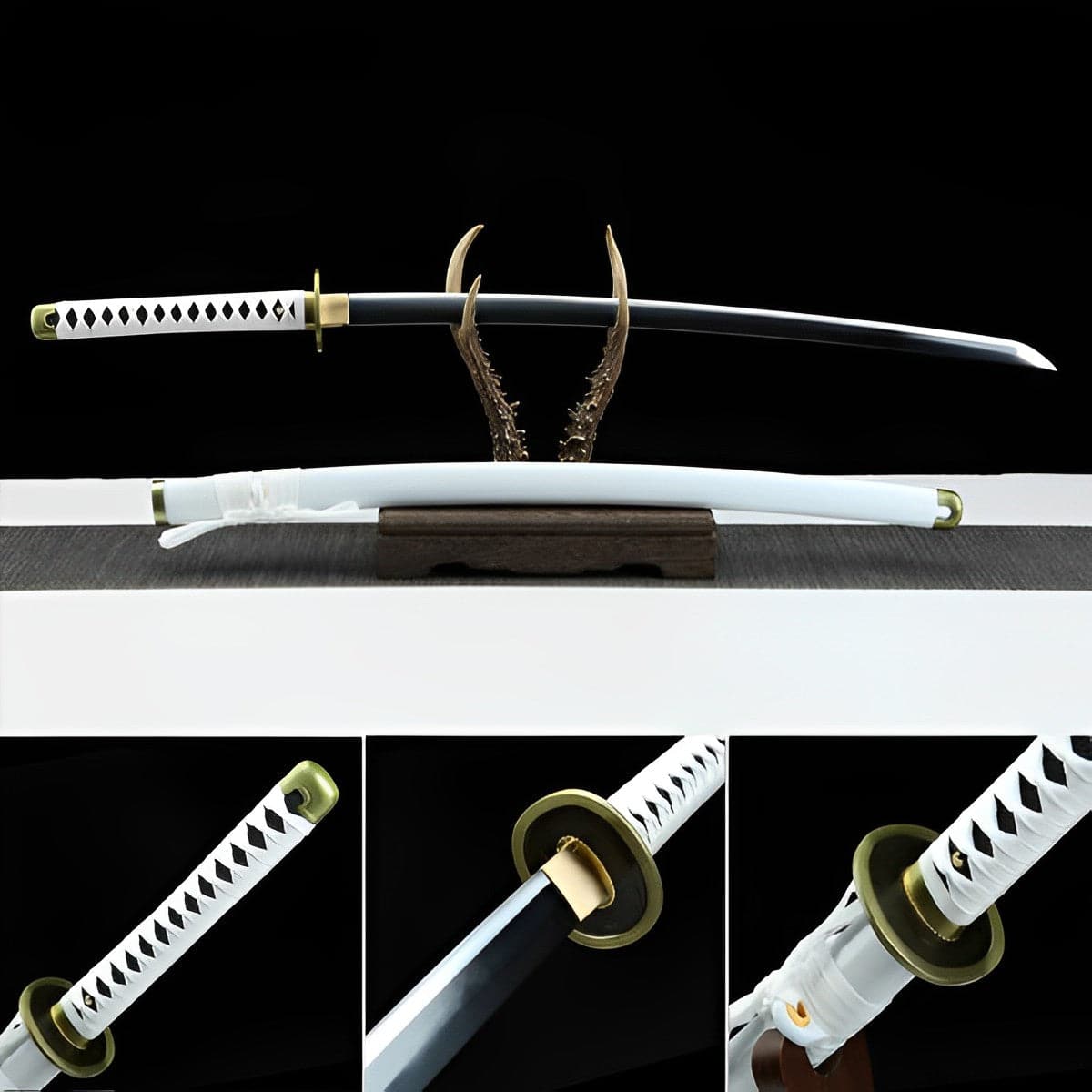 boxkatana Hand Forged Anime One Piece Roronoa Zoro's Wado Ichimonji Sword 1045 High Carbon Steel Clay Tempered