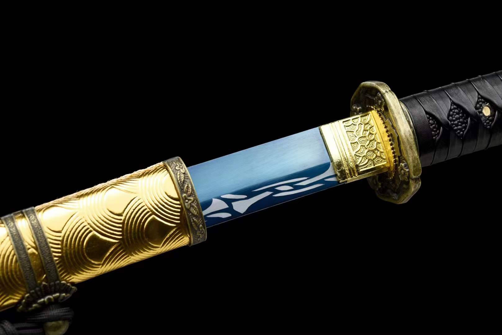 boxkatana Hand Forged Japanese Samurai Katana 98 High manganese Steel Baked Blue