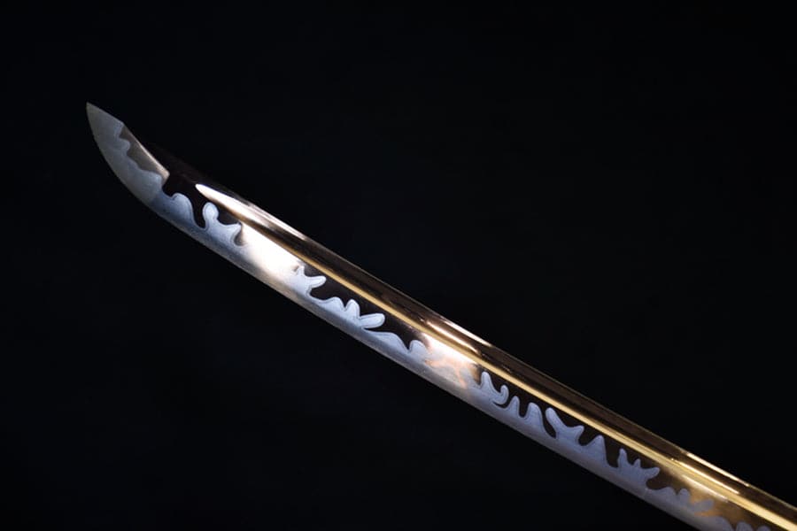 boxkatana Hand Forged Japanese Samurai Katana Bare Gold T10 Carbon steel Blade baking gold