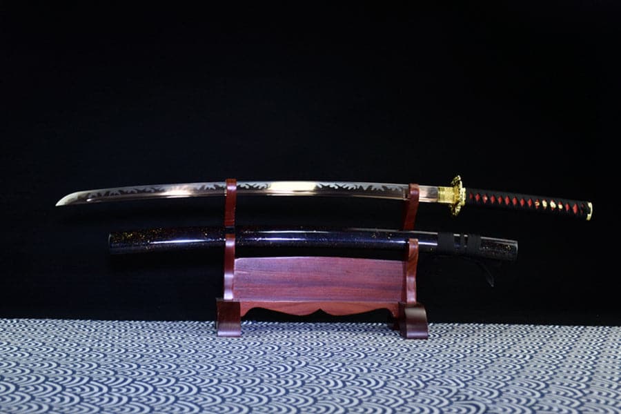 boxkatana Hand Forged Japanese Samurai Katana Bare Gold T10 Carbon steel Blade baking gold