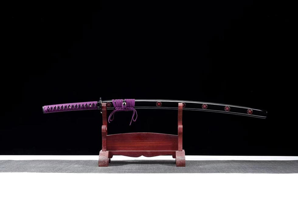 boxkatana Hand Forged Japanese Samurai Katana Bauhinia 9260 Spring Stee Purple Blade