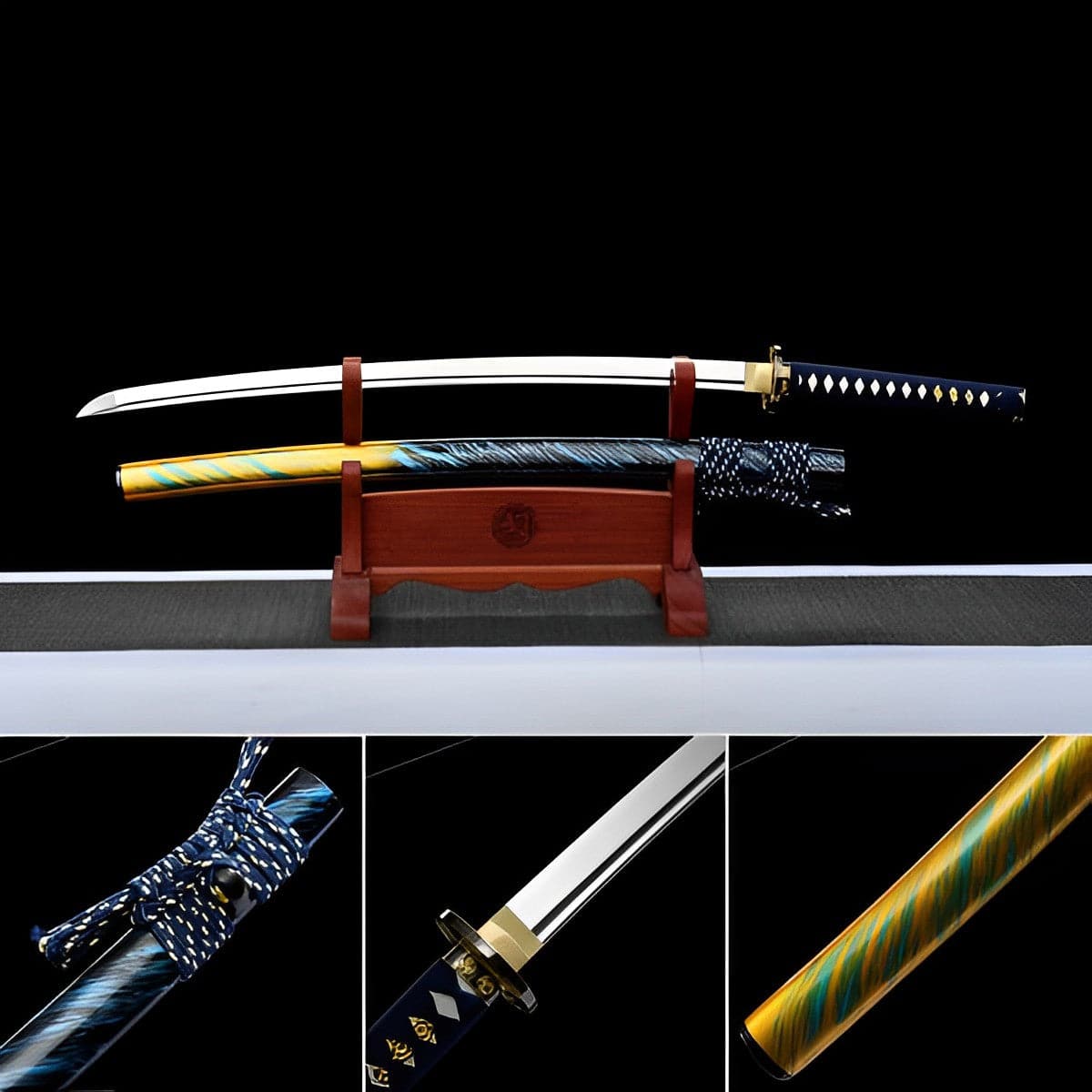 boxkatana Hand Forged Japanese Samurai Katana Buddha 9260 Spring Steel Bend 90 degrees without deformation