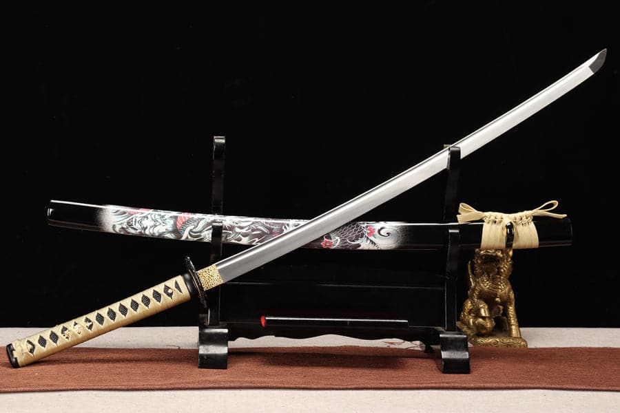 boxkatana Hand Forged Japanese Samurai Katana Cloud Sword High-performance 9260 Spring Steel Full Tang