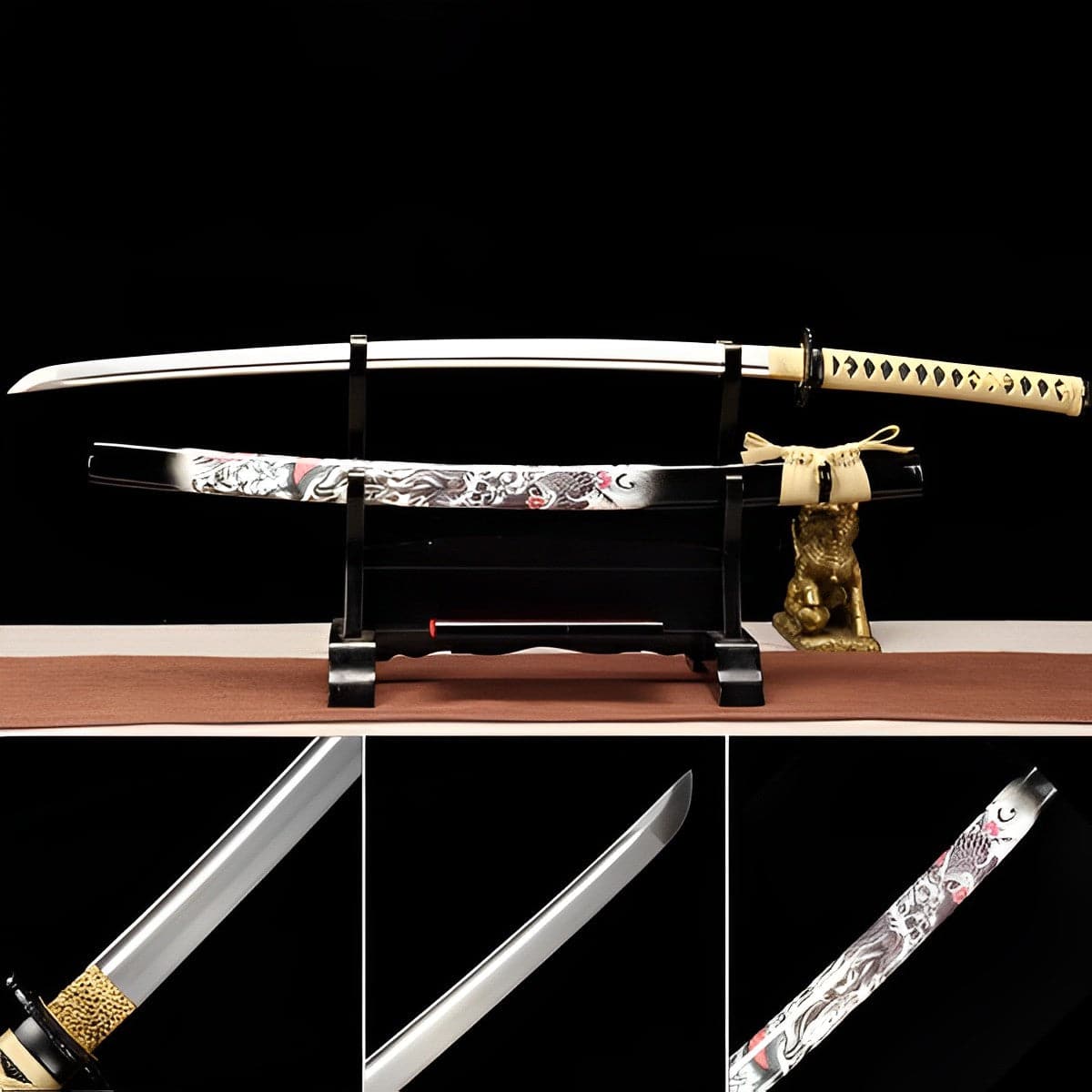 boxkatana Hand Forged Japanese Samurai Katana Cloud Sword High-performance 9260 Spring Steel Full Tang