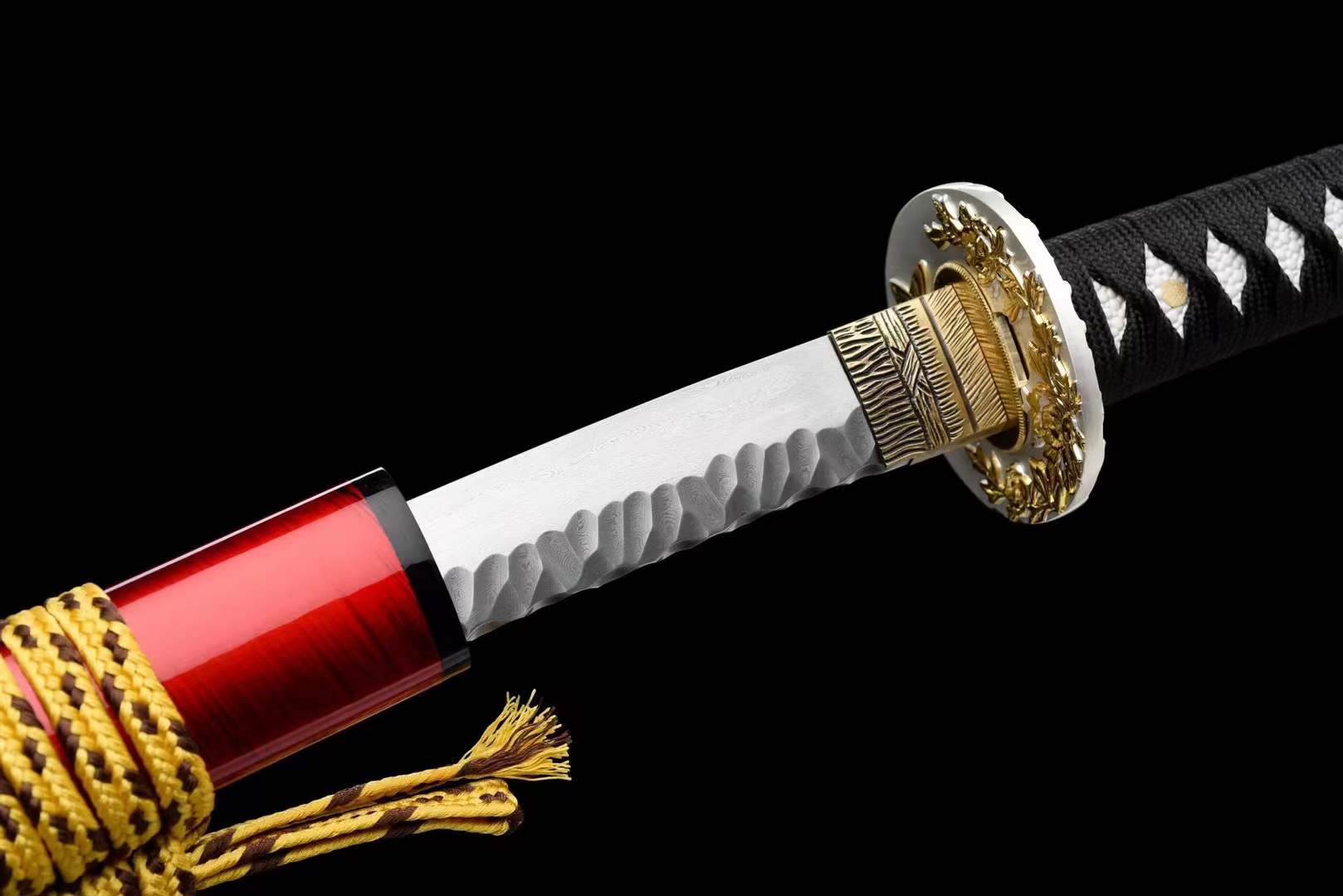 boxkatana Hand Forged Japanese Samurai Katana Confidante Pattern Steel Hammered Texture