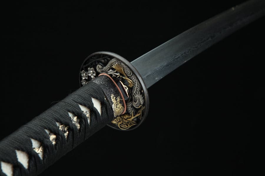 boxkatana Hand Forged Japanese Samurai Katana Double Dragon Pattern Steel