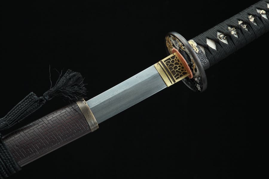 boxkatana Hand Forged Japanese Samurai Katana Double Dragon Pattern Steel