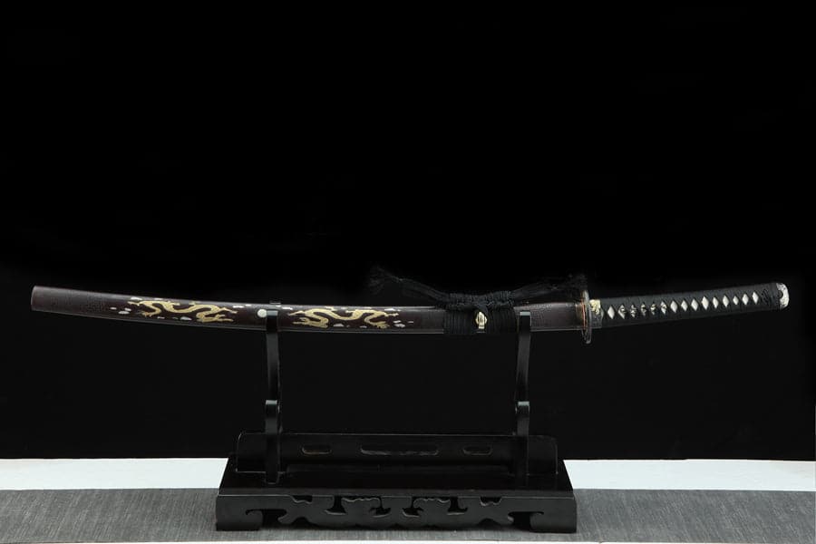 boxkatana Hand Forged Japanese Samurai Katana Double Dragon Pattern Steel
