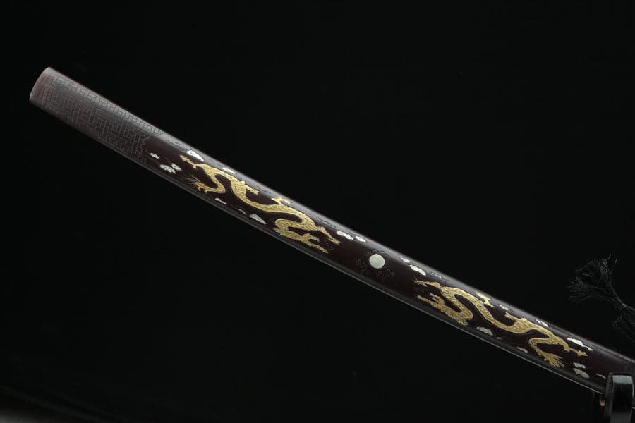 boxkatana Hand Forged Japanese Samurai Katana Double Dragon Pattern Steel