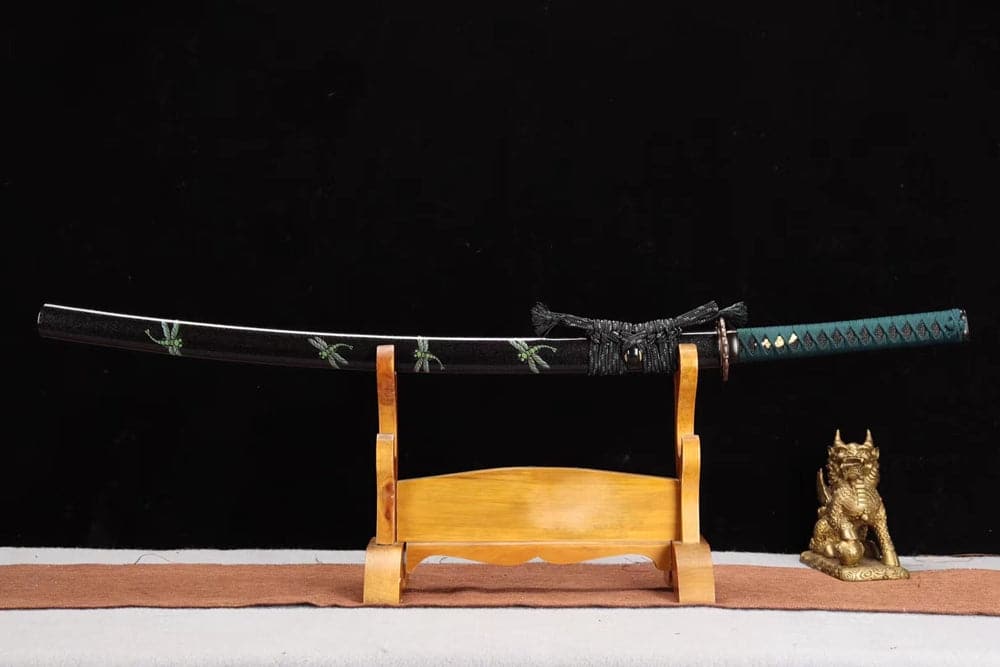 boxkatana Hand Forged Japanese Samurai Katana Dragonfly Specialty leaf pattern burnishing blade