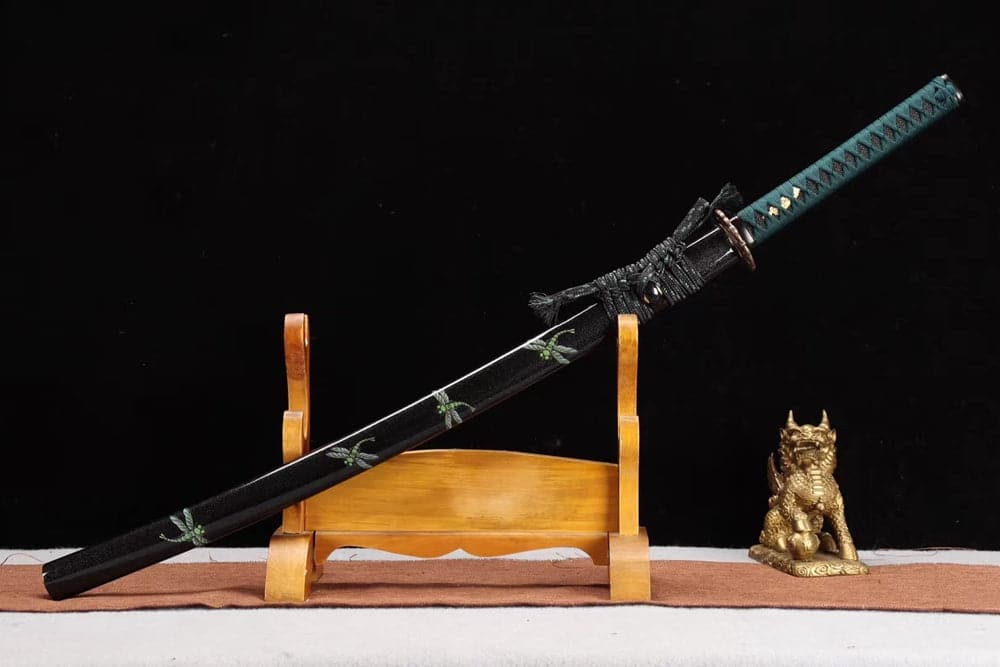boxkatana Hand Forged Japanese Samurai Katana Dragonfly Specialty leaf pattern burnishing blade