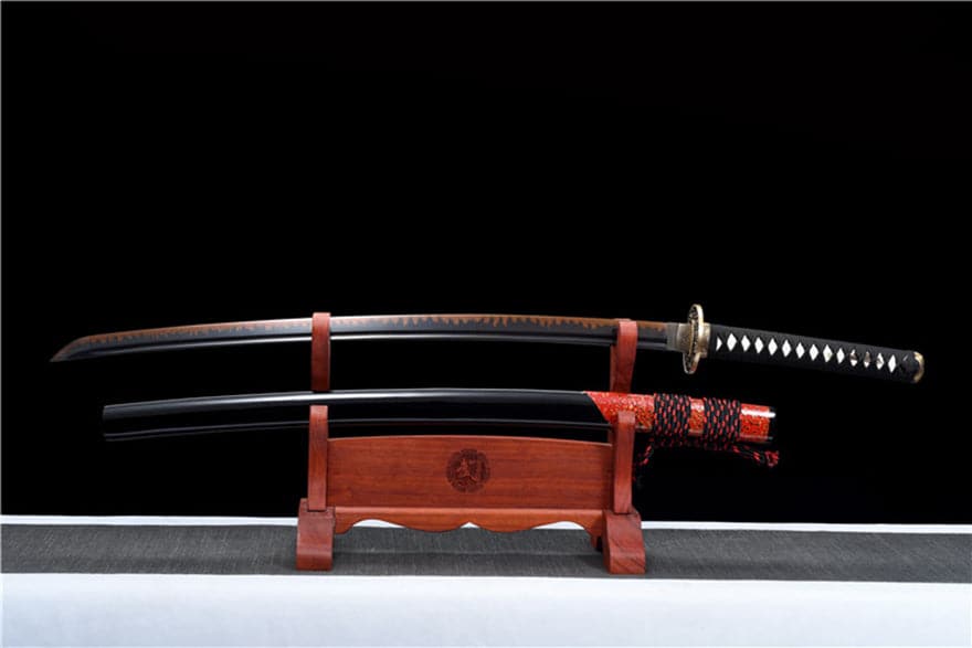 boxkatana Hand Forged Japanese Samurai Katana Drop in the ocean T10 Carbon steel Blackening process