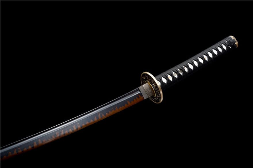 boxkatana Hand Forged Japanese Samurai Katana Drop in the ocean T10 Carbon steel Blackening process