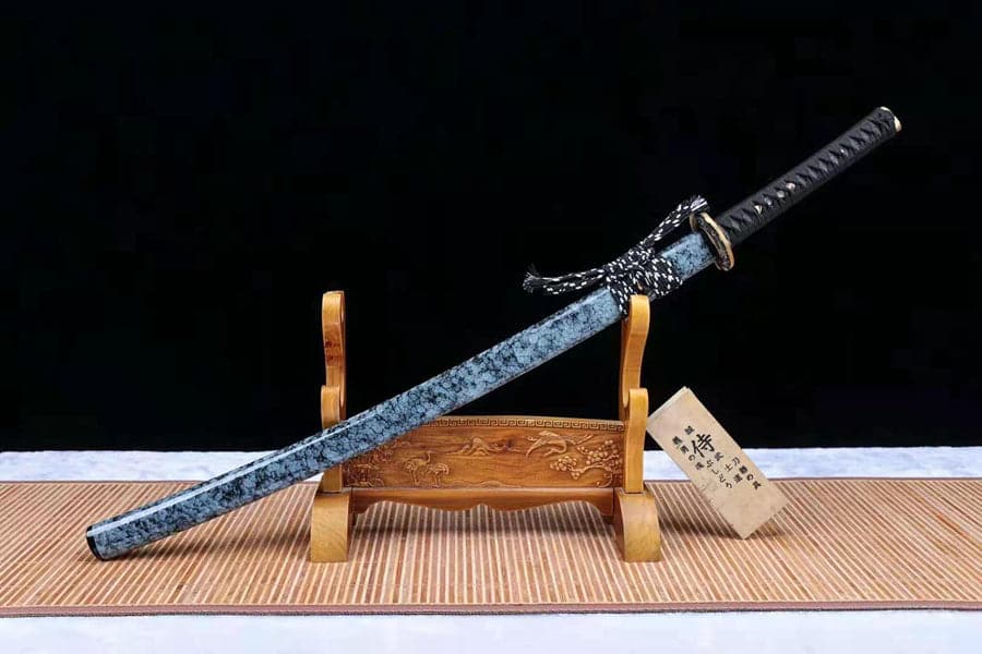 boxkatana Hand Forged Japanese Samurai Katana Fine Iron Mounted Burnt Edge T10 Carbon steel Blue