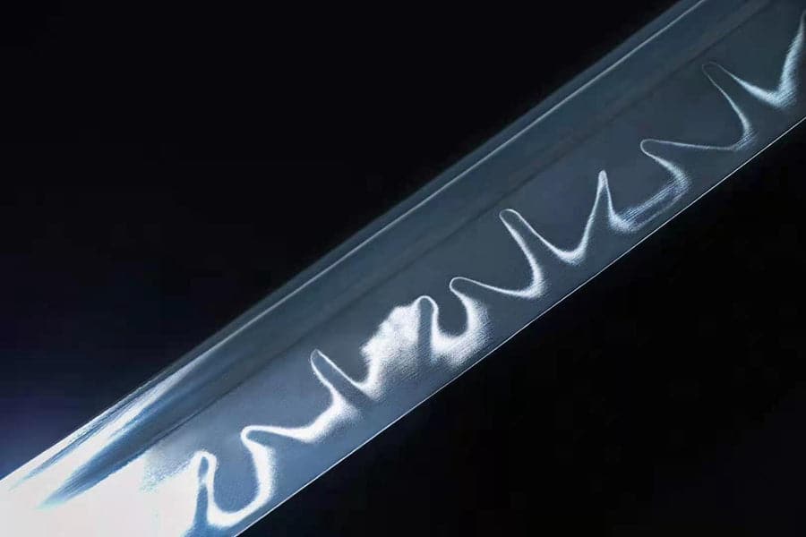 boxkatana Hand Forged Japanese Samurai Katana Fine Iron Mounted Burnt Edge T10 Carbon steel Blue