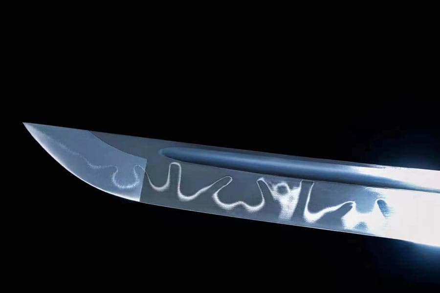 boxkatana Hand Forged Japanese Samurai Katana Fine Iron Mounted Burnt Edge T10 Carbon steel Blue