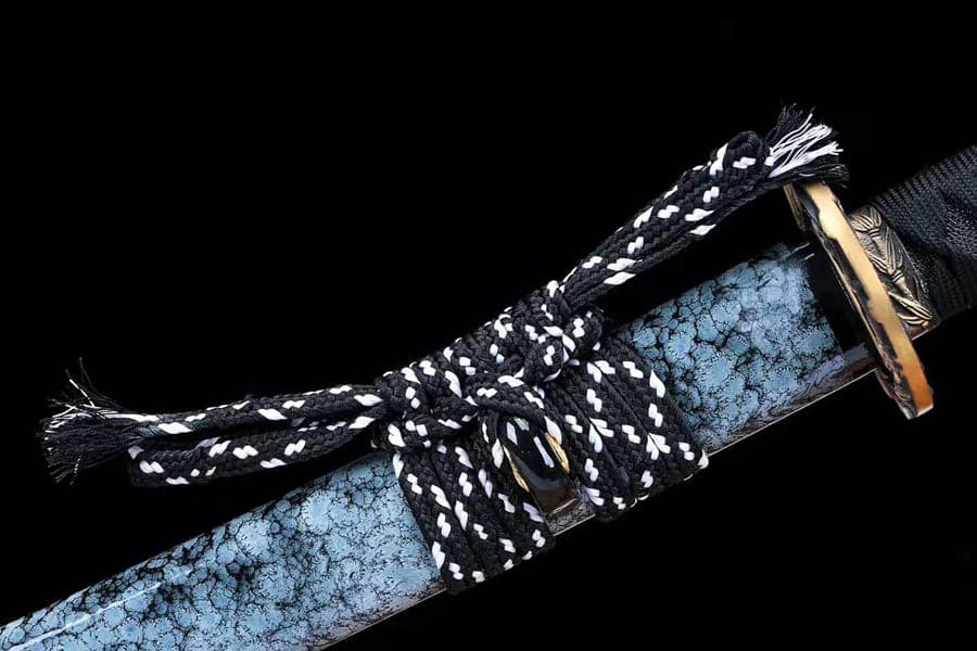 boxkatana Hand Forged Japanese Samurai Katana Fine Iron Mounted Burnt Edge T10 Carbon steel Blue