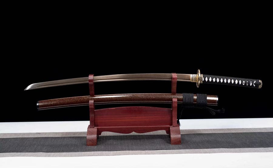 boxkatana Hand Forged Japanese Samurai Katana Golden Bamboo Damascus Steel Full Tang